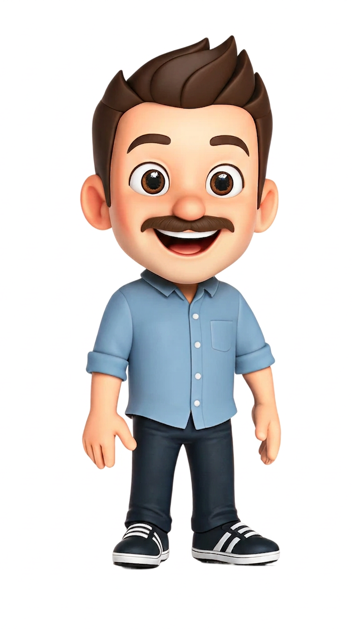 3D cartoon-style action figure